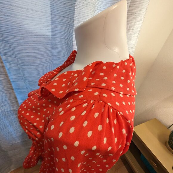 Red & white polka dot blouse - Gap - Size L - Picture 7 of 7